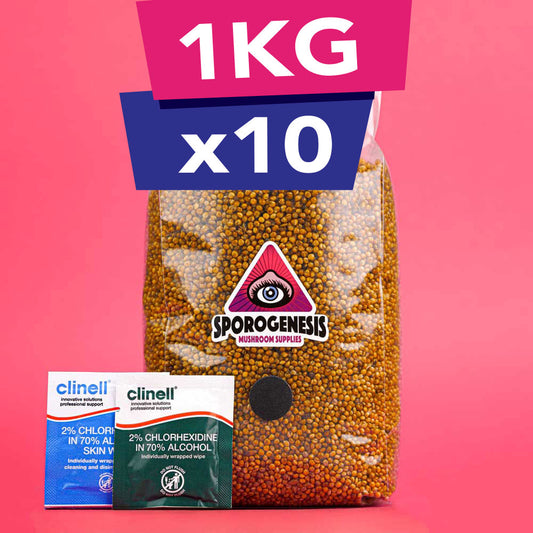 1kg x 10 Sterile Millet Grain for Mushroom Spawn (Box of ten)