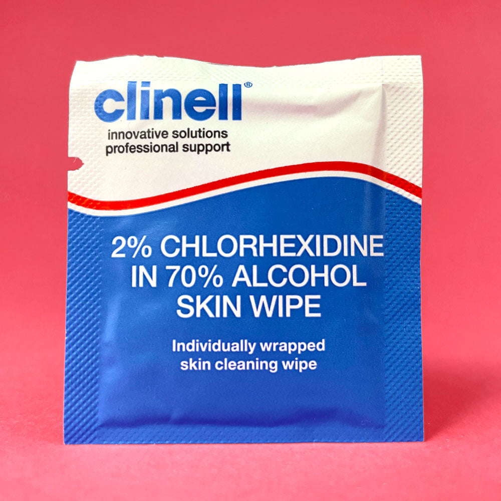 25 x Clinell 2% Chlorhexidine in 70% Alcohol Skin wipes