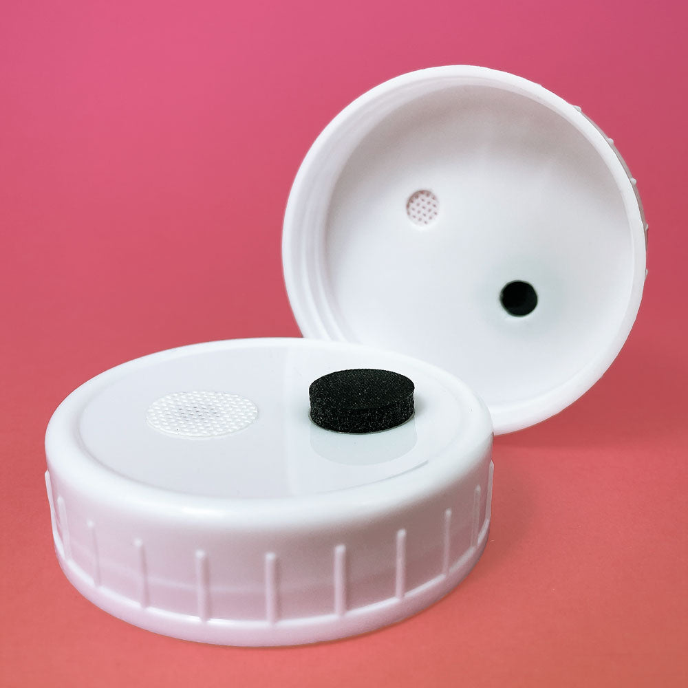 Plastic Injection Lids Autoclavable Plastic Jar Lids with Injection Port and 0.22 micron Filt ...